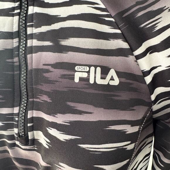 FILA Pullover 1/4 Zip Sportswear Size Small Black Gray Purple - Picture 3 of 10
